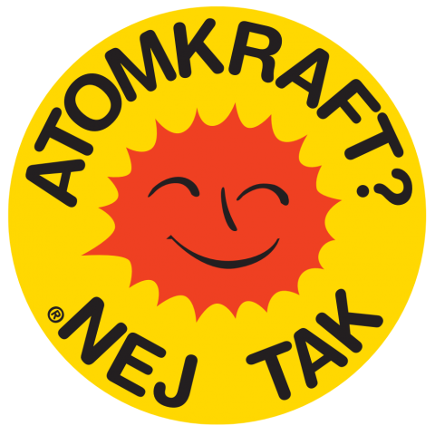Solmærket - Atomkraft? Nej tak! (Sticker 12 cm, spejlvendt)