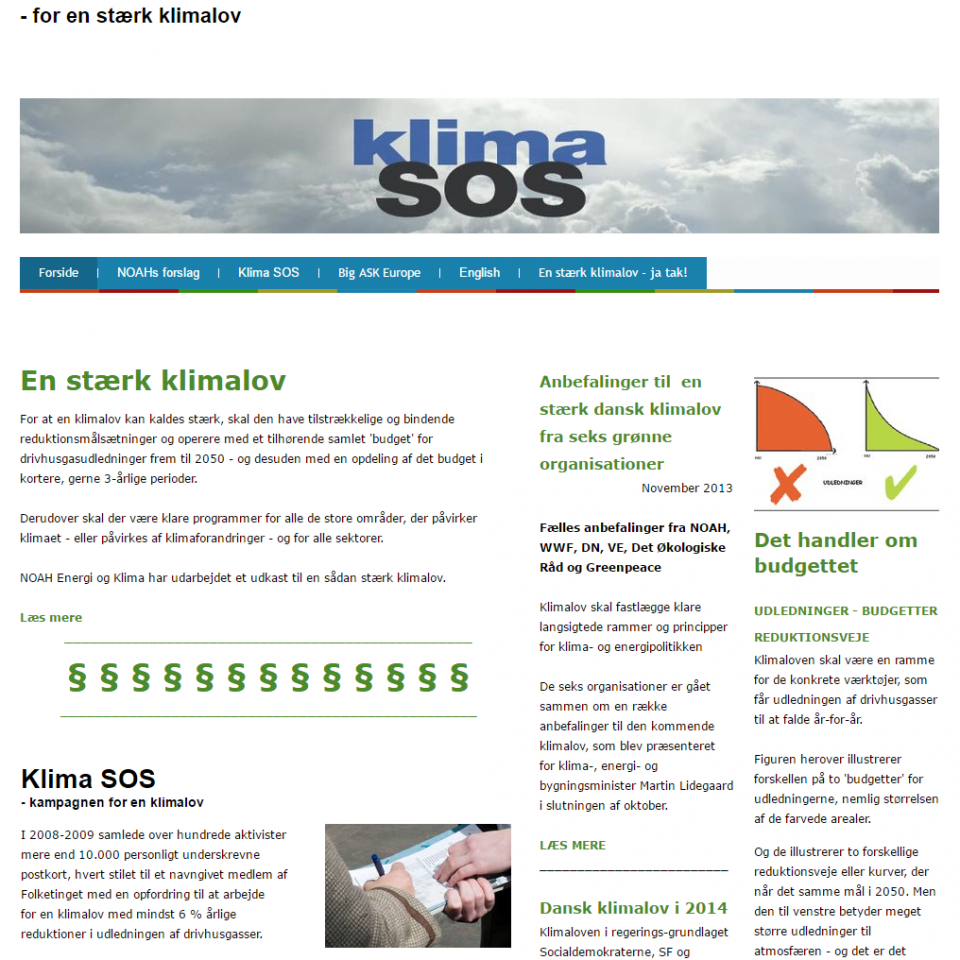 klima sos hjemmeside