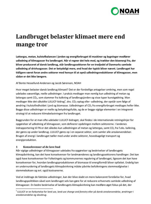 Landbruget belaster klimaet mere end mange tror